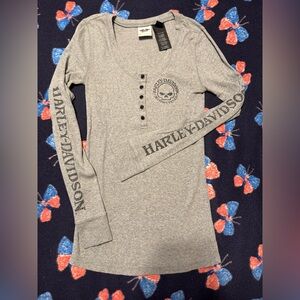 Harley-Davidson Ribbed Long Sleeve Henley Tee
